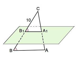 Дан треугольник авс. плоскость, параллельная прямой ав, пересекает сторону ас этого треугольника в т