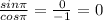 \frac{sin\pi}{cos\pi}=\frac{0}{-1}=0