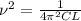 \nu ^{2} = \frac{1}{ 4\pi ^{2} CL }