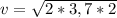 v = \sqrt{2*3,7*2}