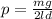 p=\frac{mg}{2ld}