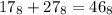 17_{8} + 27_{8} = 46_{8}