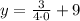 y=\frac{3}{4\cdot 0}+9