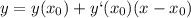 y=y(x_{0})+y`(x_{0})(x-x_{0})