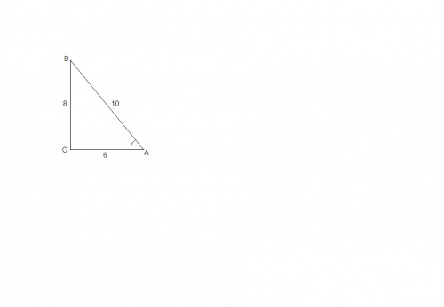Решить, : стороны прямоугольного треугольника равны 10, 8, 6 дм. найдите синус, косинус и тангенс бо