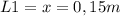 L1=x=0,15m