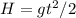 H=gt^2/2