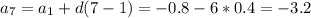 a_7=a_1+d(7-1)=-0.8-6*0.4=-3.2