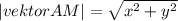 |vektorAM| = \sqrt{x^{2} + y^{2}}