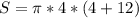 S = \pi *4*(4+12)