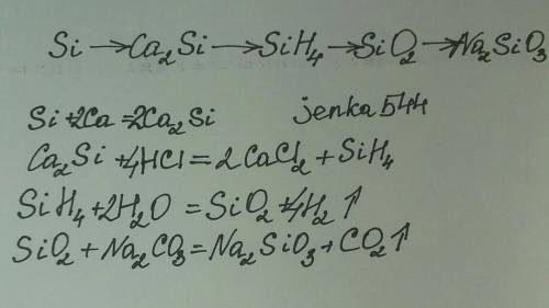 Уравнение реакций si - ca2si - sih4 - sio2 - na2sio3