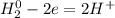 H_2^0 - 2e = 2H^+