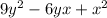 9y^{2} - 6yx + x^{2}