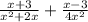 \frac{x+3}{x^{2}+2x}}+\frac{x-3}{4x^{2}}