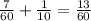 \frac{7}{60}+ \frac{1}{10}= \frac{13}{60}