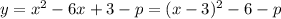 y=x^2-6x+3-p=(x-3)^2-6-p