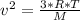 v^2 = \frac{3*R*T}{M}