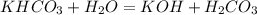 KHCO_3 + H_2O = KOH + H_2CO_3