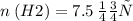 n \: (H2) = 7.5 \: моль