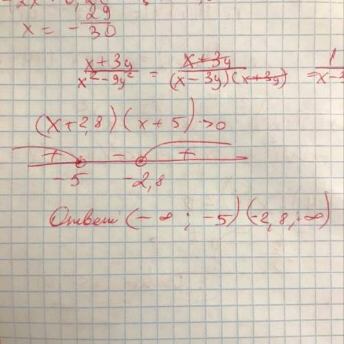 Решите неравенство, используя, метод интервалов (х+2,8)(х+5)> 0 ​