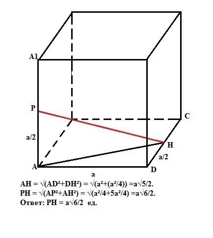 Решить пример ребро куба равно а .найдите длину отрезка,соединяющего середины двух скрещивающих ребе