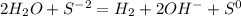 2H_2O + S^{-2} = H_2 + 2OH^- + S^0