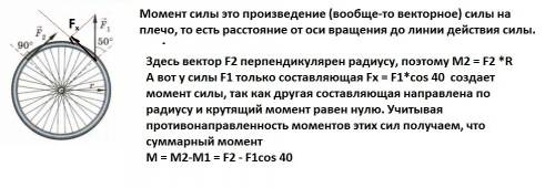 Найдите суммарный момент сил f1=100h и f2=100h