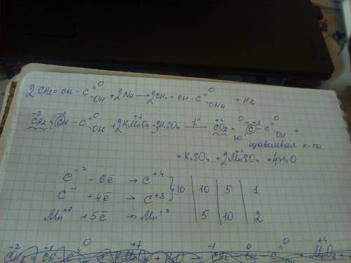 Пропеновая (акриловая) кислота будет реагировать с na, kmno4, hcl и 2[ag(nh3)2]oh? желательно структ