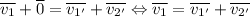 \overline{v_{1}}+\overline{0}=\overline{v_{1'}}+\overline{v_{2'}}\Leftrightarrow \overline{v_{1}}=\overline{v_{1'}}+\overline{v_{2'}}