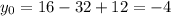 y_{0}=16-32+12=-4