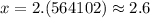 x = 2.(564102)\approx 2.6