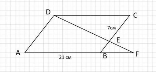 На стороне вс параллелограмма авсд отмечена точка е так, что ве: ес=4: 7. прямые де и ав пересекаютс