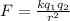 F=\frac{kq_1q_2}{r^{2}}