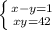  \left \{ {{x-y=1} \atop {xy=42}} \right.