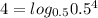 4=log_{0.5}0.5^{4}