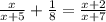 \frac{x}{x+5}+\frac{1}{8}=\frac{x+2}{x+7}