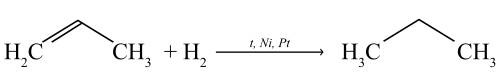 Напишите уравнения реакций пропена с водородом