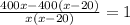 \frac{400x-400(x-20)}{x(x-20)}=1