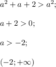 a^2+a+2a^2;\\\\a+20;\\\\a-2;\\\\(-2;+\infty)