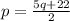 p=\frac{5q+22}{2}