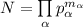 N=\prod\limits_\alpha p_\alpha^{m_\alpha}