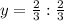 y=\frac{2}{3}:\frac{2}{3}