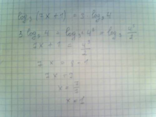 Log2(x+1)=2 log17(5x+7)=log17^22 log3(7x+1)=3log9^4 log3(4+x) =log3^4