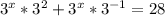 3^x*3^2 + 3^x*3^{-1} = 28