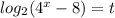 log_2(4^x-8)=t