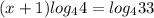 (x+1)log_44=log_433