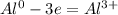 Al^0-3e=Al^{3+}