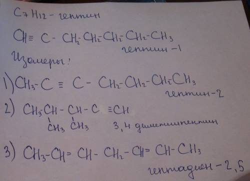 С7н12 скласти ізомери) хто знає як іть будь-ласка)