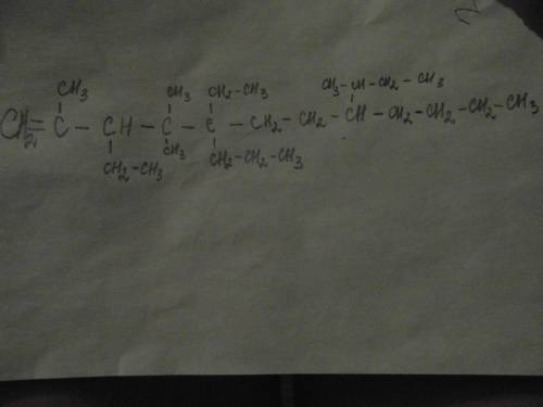 По назначениею нужно составить сокращенную структурную формулу соединения: : 2,4,4-триметил, 3,5-диэ