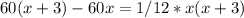 60(x+3)-60x=1/12*x(x+3)